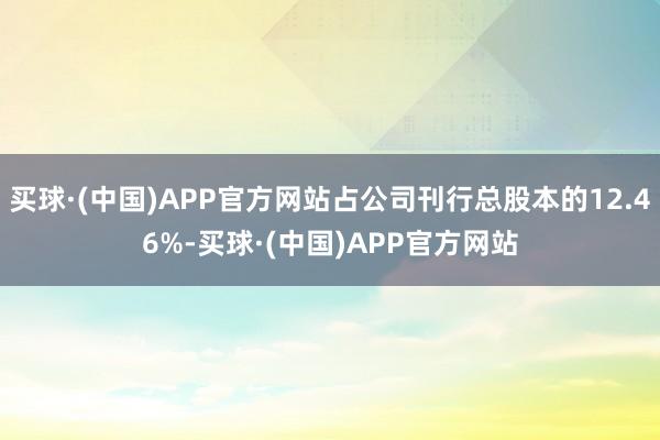 买球·(中国)APP官方网站占公司刊行总股本的12.46%-买球·(中国)APP官方网站