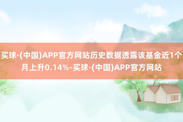 买球·(中国)APP官方网站历史数据透露该基金近1个月上升0.14%-买球·(中国)APP官方网站