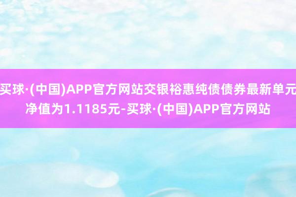 买球·(中国)APP官方网站交银裕惠纯债债券最新单元净值为1.1185元-买球·(中国)APP官方网站