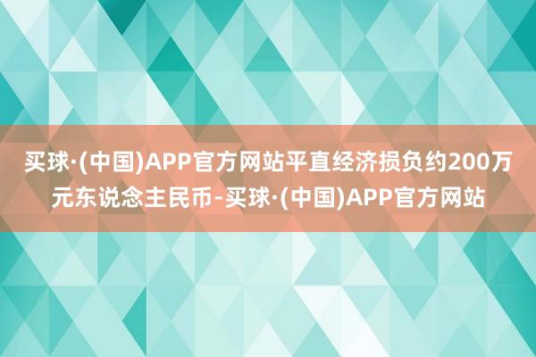 买球·(中国)APP官方网站平直经济损负约200万元东说念主民币-买球·(中国)APP官方网站