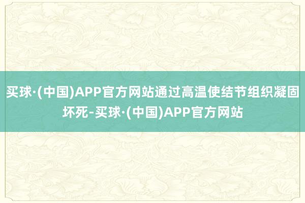 买球·(中国)APP官方网站通过高温使结节组织凝固坏死-买球·(中国)APP官方网站