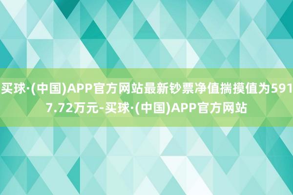 买球·(中国)APP官方网站最新钞票净值揣摸值为5917.72万元-买球·(中国)APP官方网站