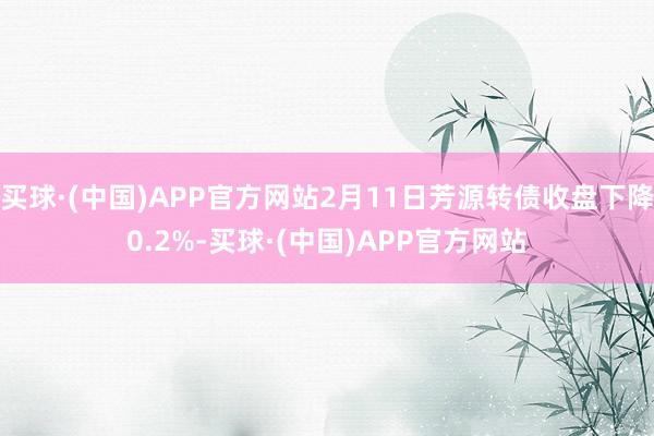 买球·(中国)APP官方网站2月11日芳源转债收盘下降0.2%-买球·(中国)APP官方网站